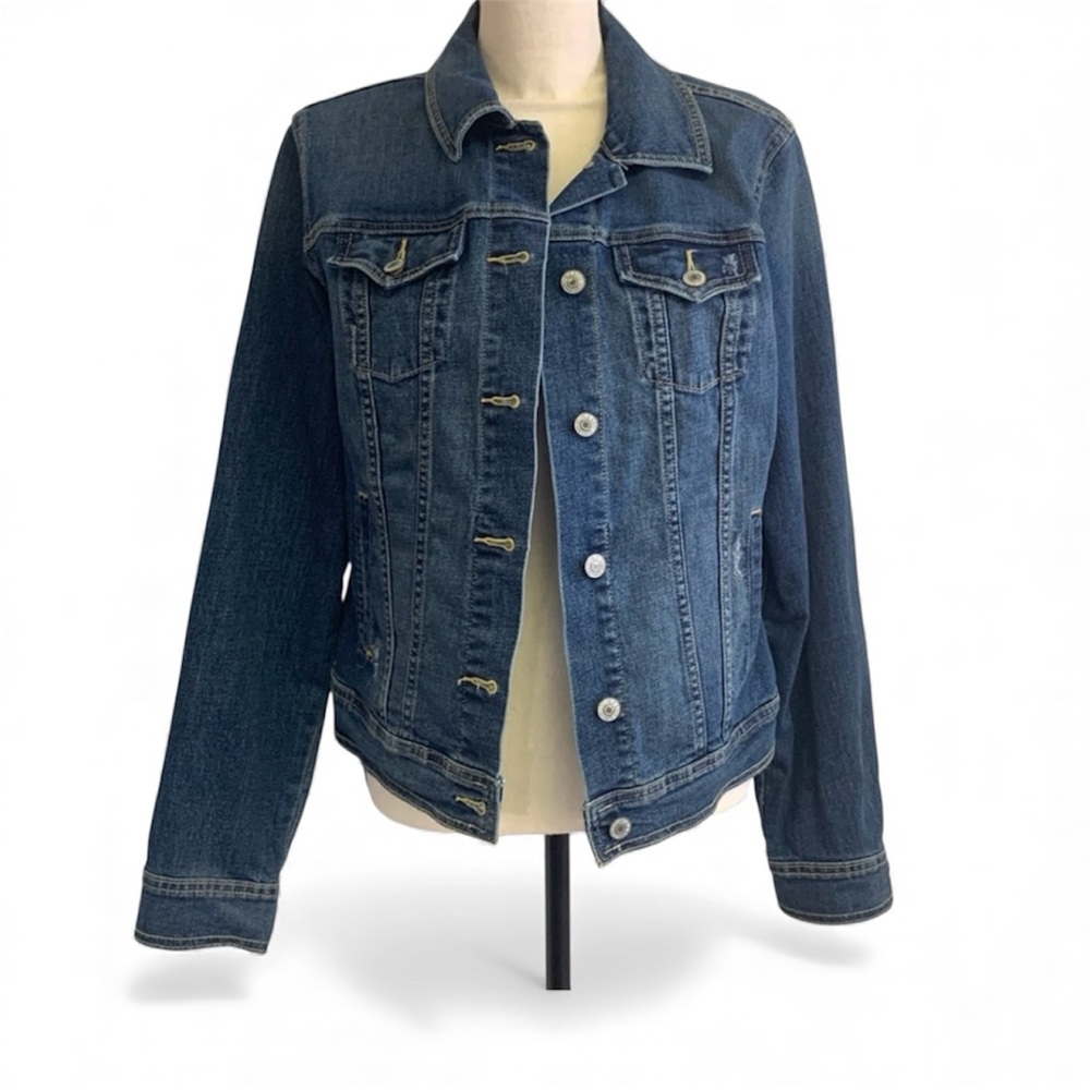 Old Navy Factory Distressed Denim Jacket – Women’s Size Large – Never Worn